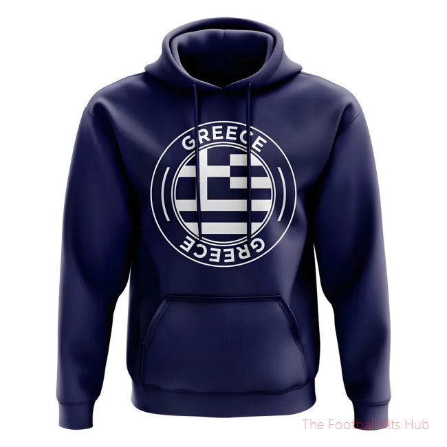 Men Greece Football Badge Hoodie (Navy) UEFA Euro