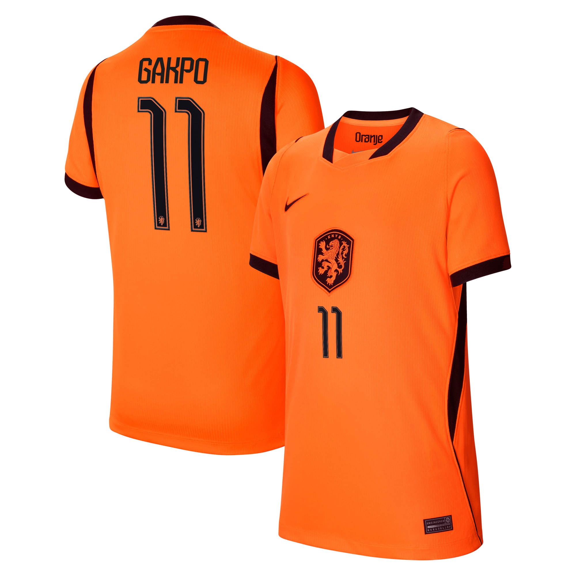 [SJH] Cody Gakpo Netherlands National Team Youth 2026 Home Stadium Replica Jersey - Orange
