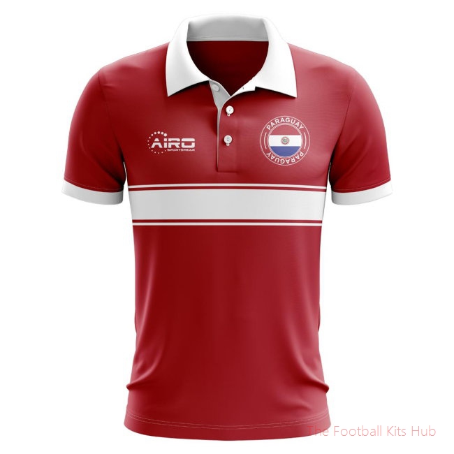 Paraguay Concept Stripe Polo Shirt (Red)