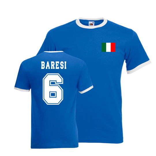 Franco Baresi Italy Ringer Tee (Blue) Oranje Oranje Holland