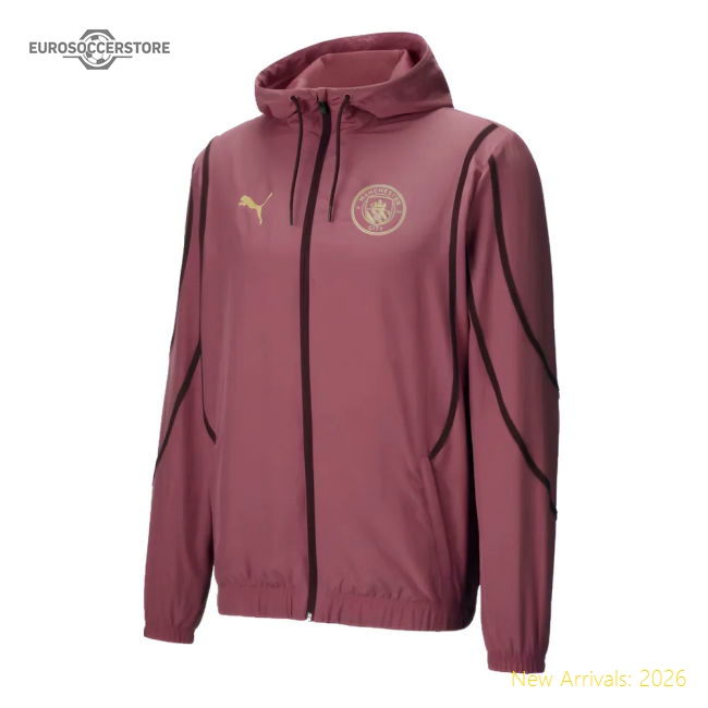 Premium 2024-2025 Man City Prematch Woven Jacket (dusty Orchid)