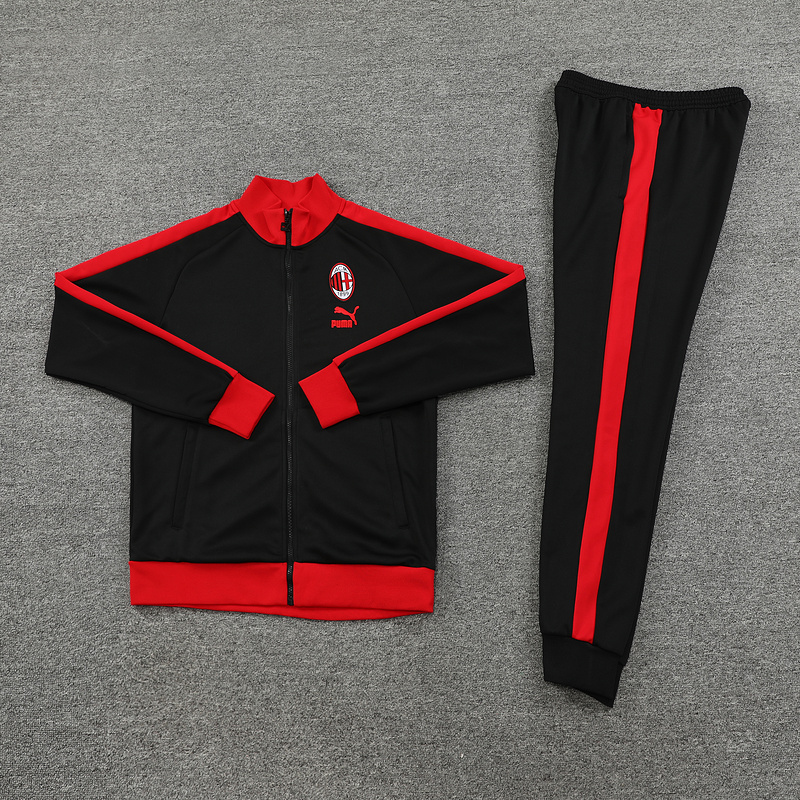 Advanced Fabric AC Milan 2324 Red Collar Full Zipper Jacket