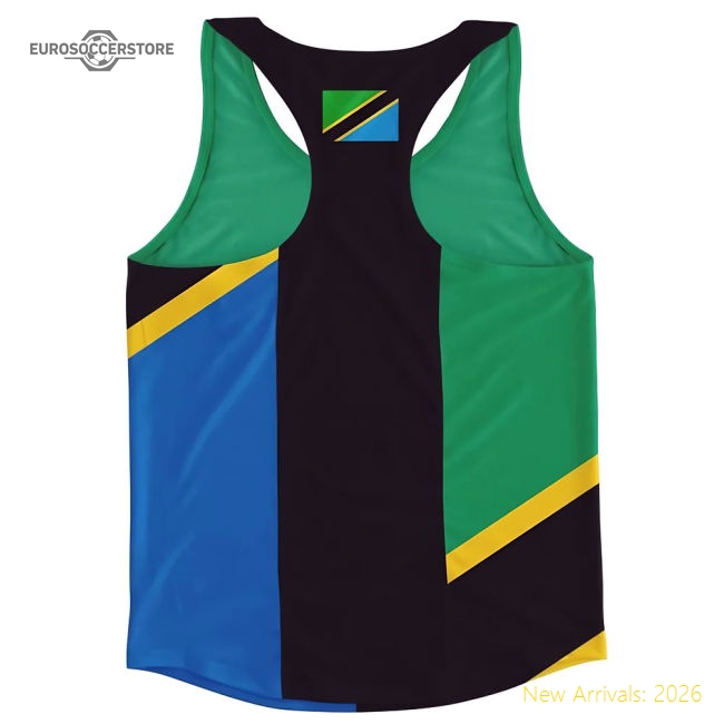 Excellent Tanzania Flag Running Vest - World Cup Edition