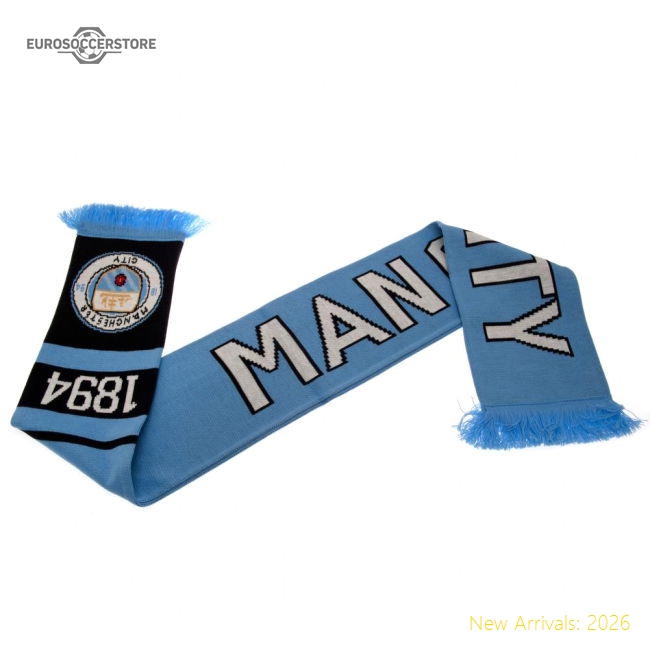 Authentic Manchester City Fc Nero Scarf - Premium Quality Football