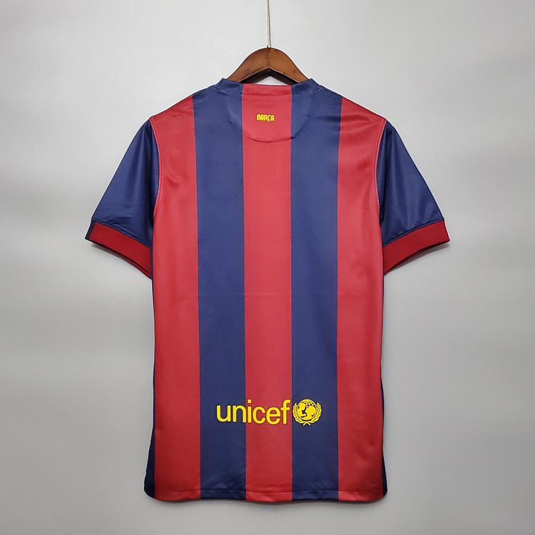 Breathable Barca Barcelona FC 201415 Home Retro Football Shirt