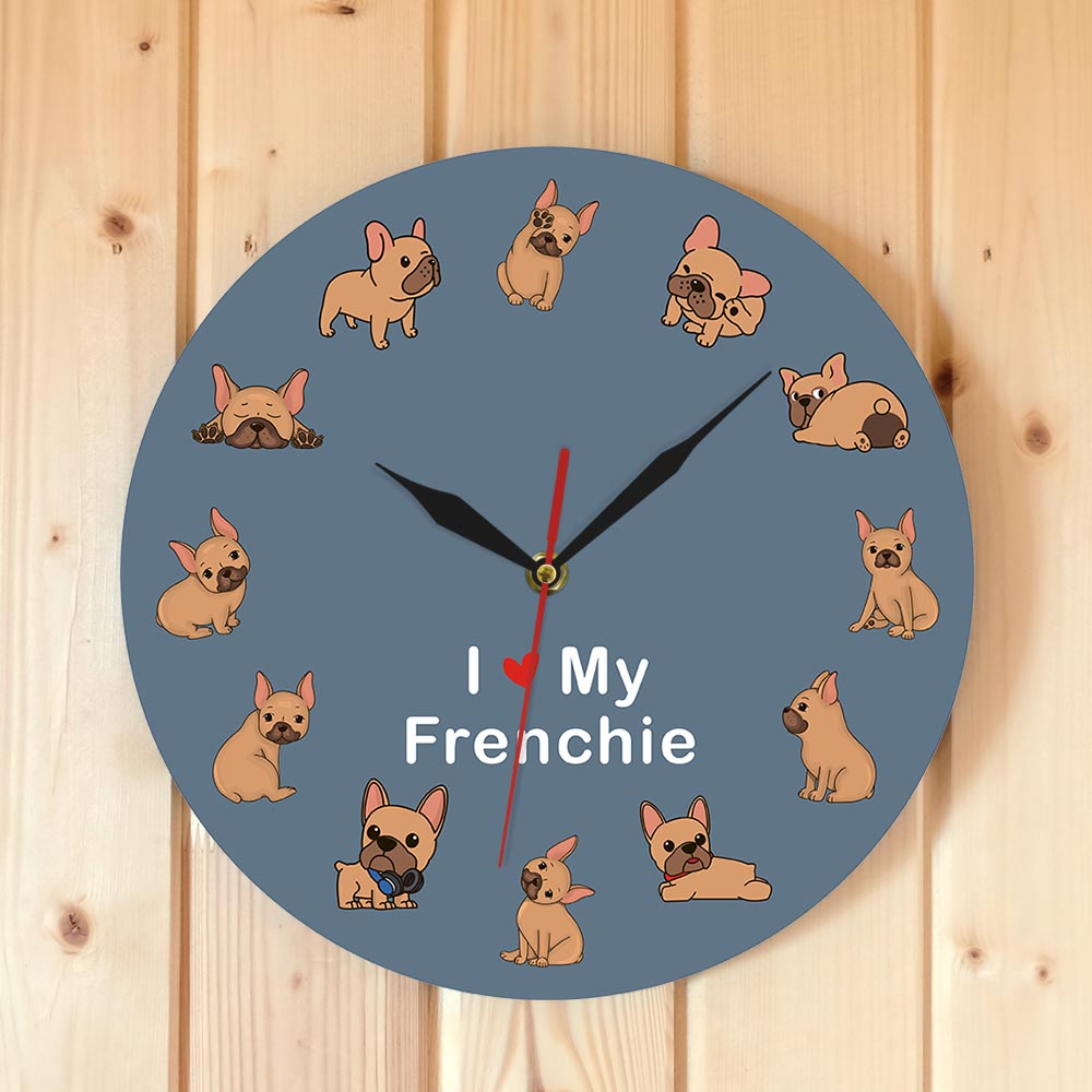 Durable Frenchie-Fan I Love My Frenchie - Wall Clock for Pet Enthusiasts