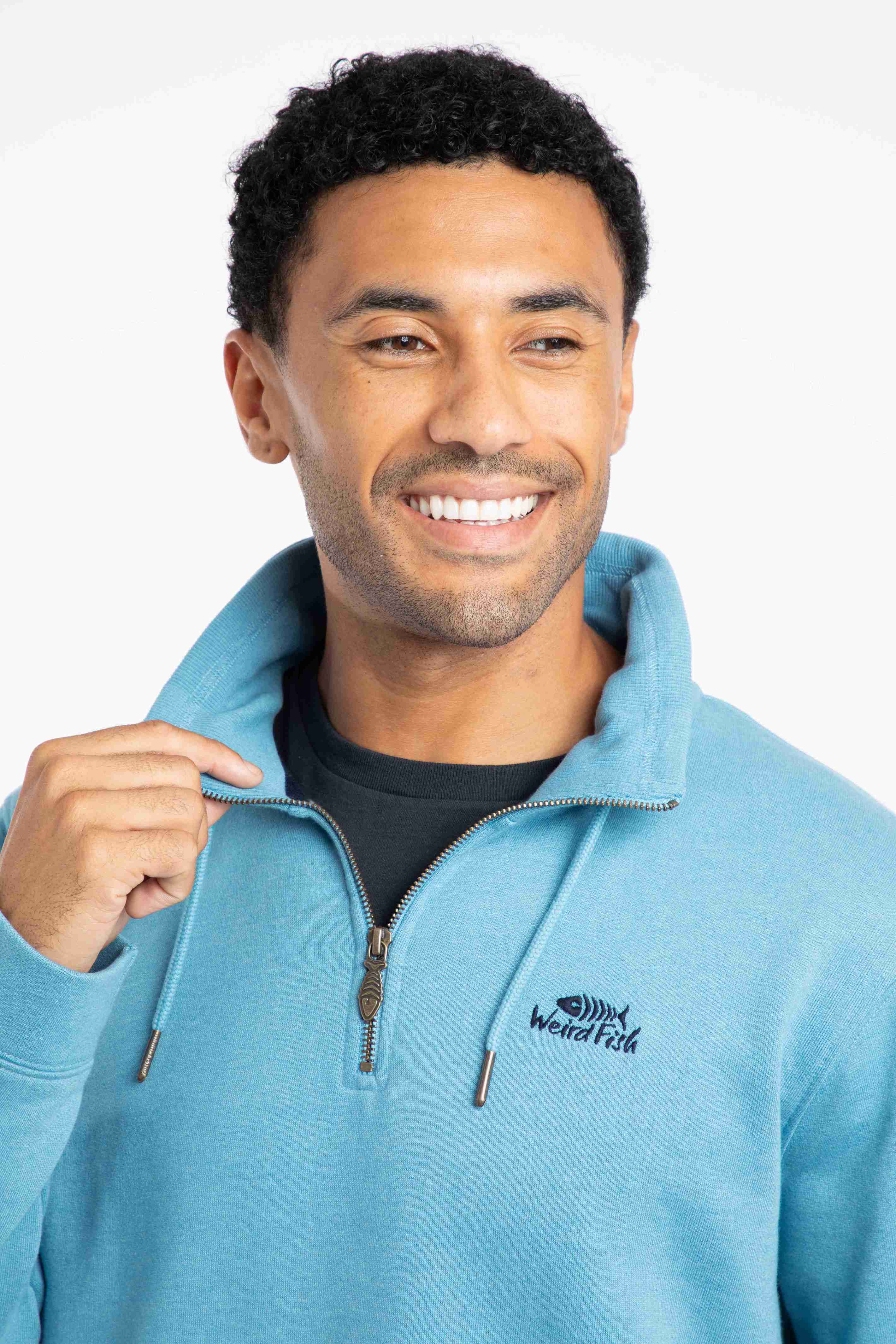 Brampton 1/4 Zip Sweatshirt Smoked Blue