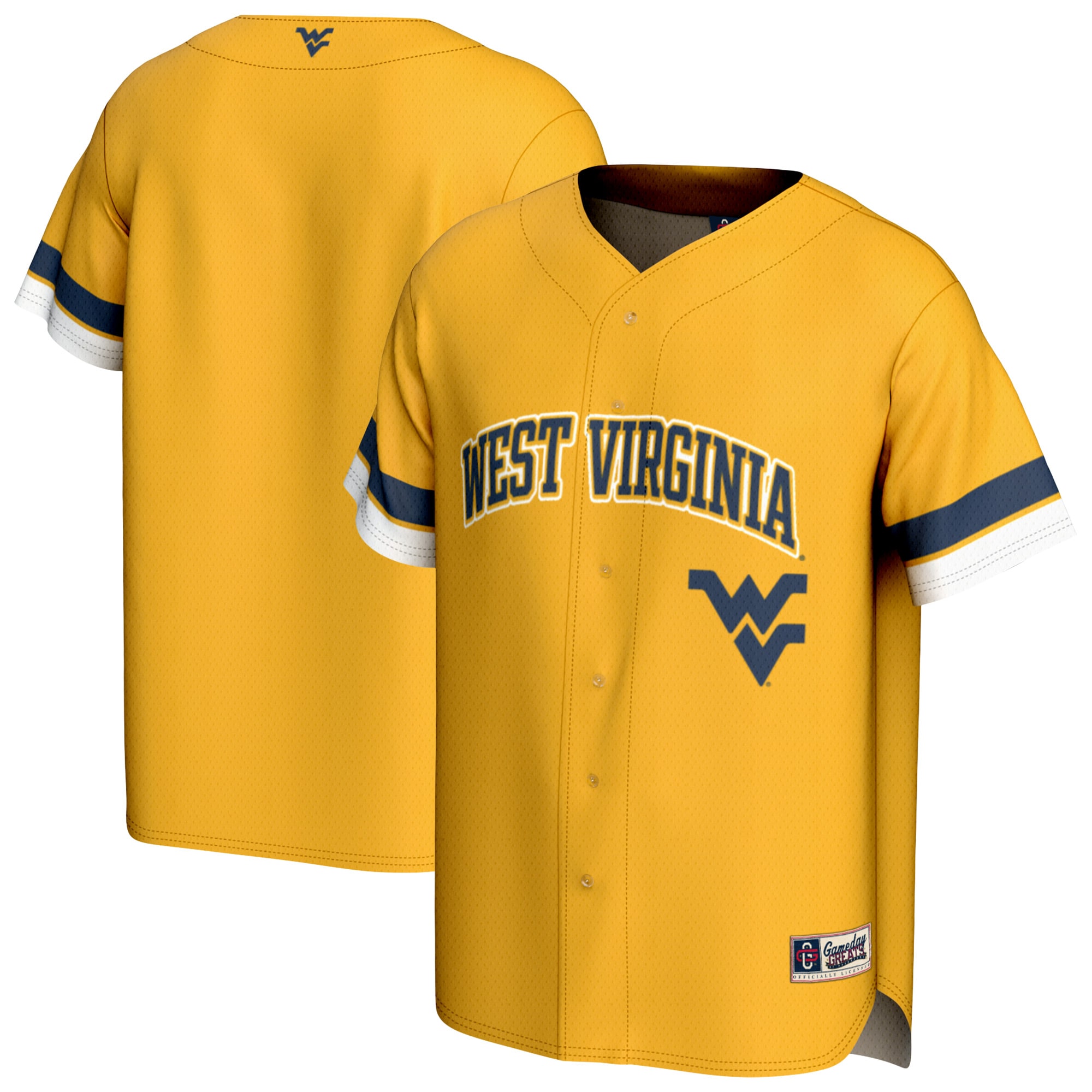 [NJP] West Virginia Mountaineers GameDay Greats Youth Spirit Baseball Jersey - Gold