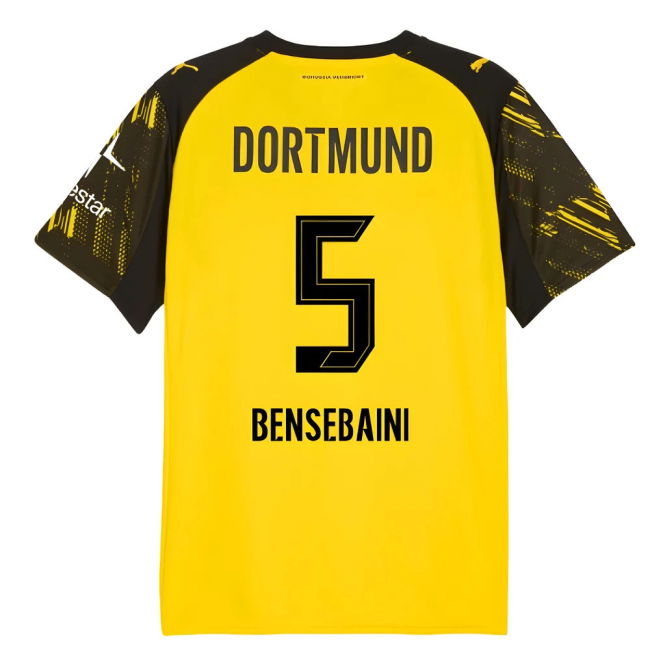 2025-2026 Borussia Dortmund Warm Up Jersey (Yellow) (Bensebaini 5)