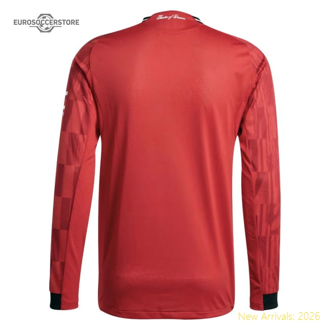 Performance 2025-2026 Man Utd Official Long Sleeve Home Shirt