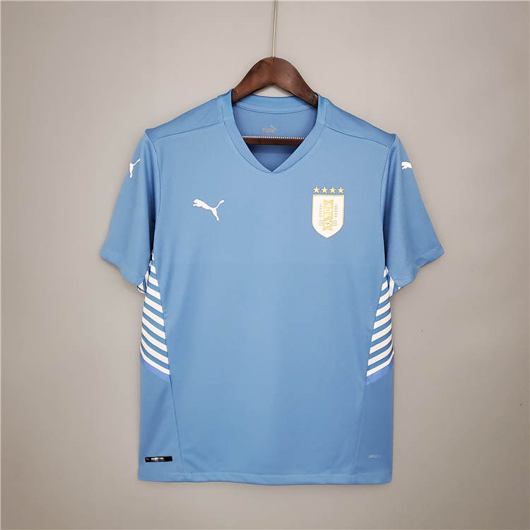 Moisture Wicking Uruguay 2021 Home Kit Soccer Jersey Blue Football