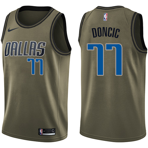 Green Nike Luka Doncic #77 Mavericks Jersey - Moisture-Wicking