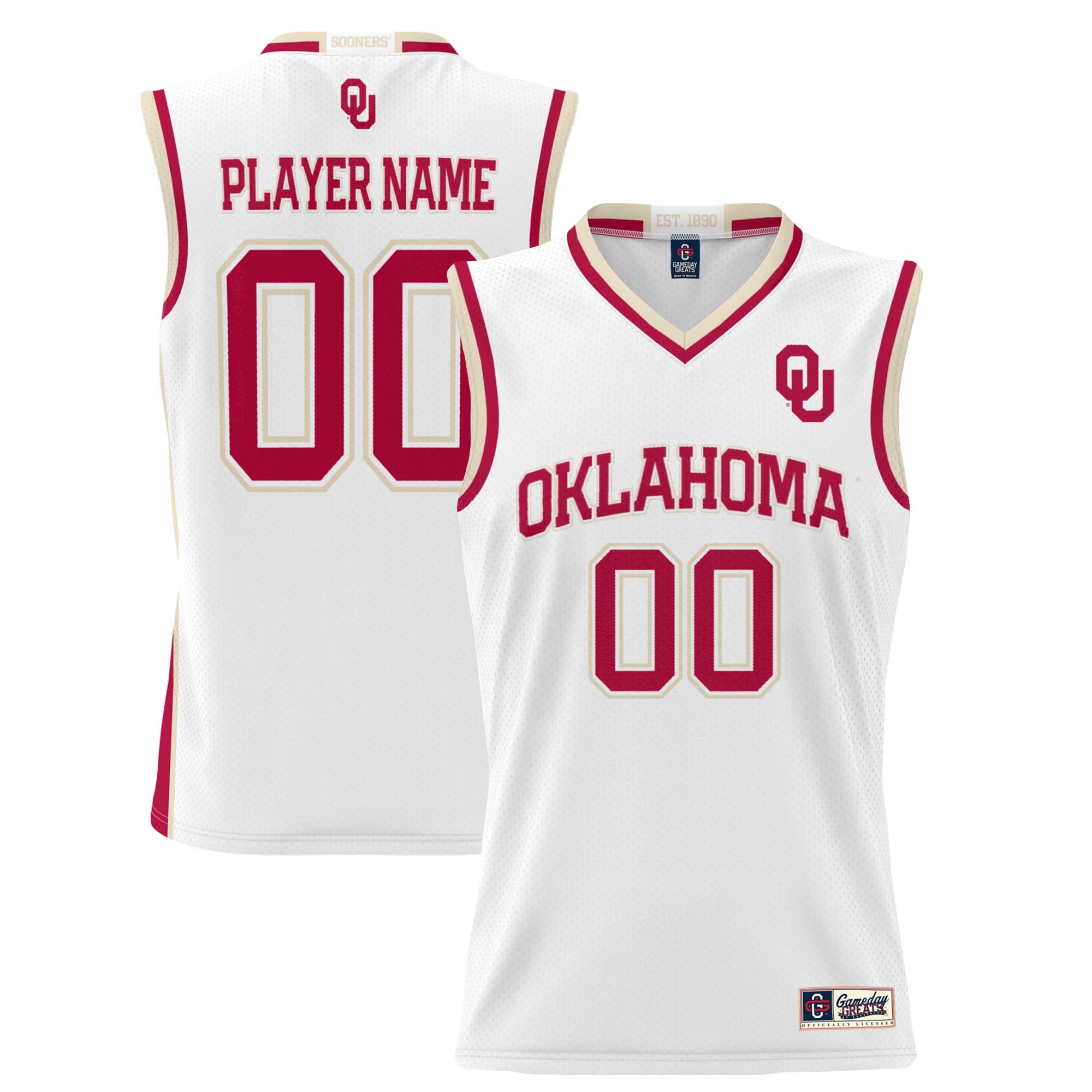 [NJP] Oklahoma Sooners GameDay Greats Lightweight NIL Pick-A-Player Women's Basketball Jersey - White