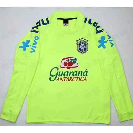 Comfort Fit Brazil LS Green 201718 Soccer Training Jersey Shirt