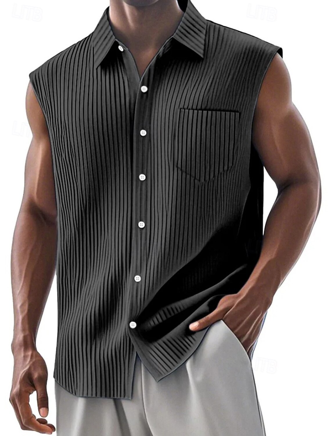 Men's Shirt Button Down Casual Corduroy Blue Black White Red Green