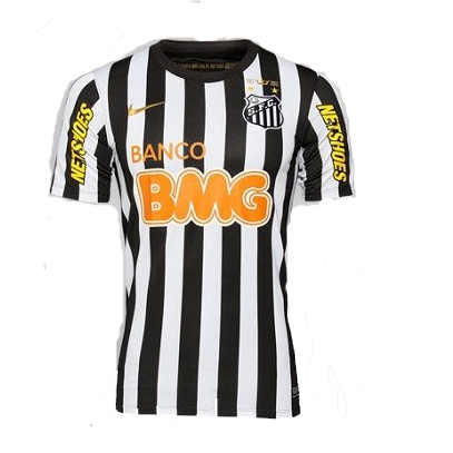 Genuine Official 12-13 Santos FC Away BlackWhite Jersey Shirt