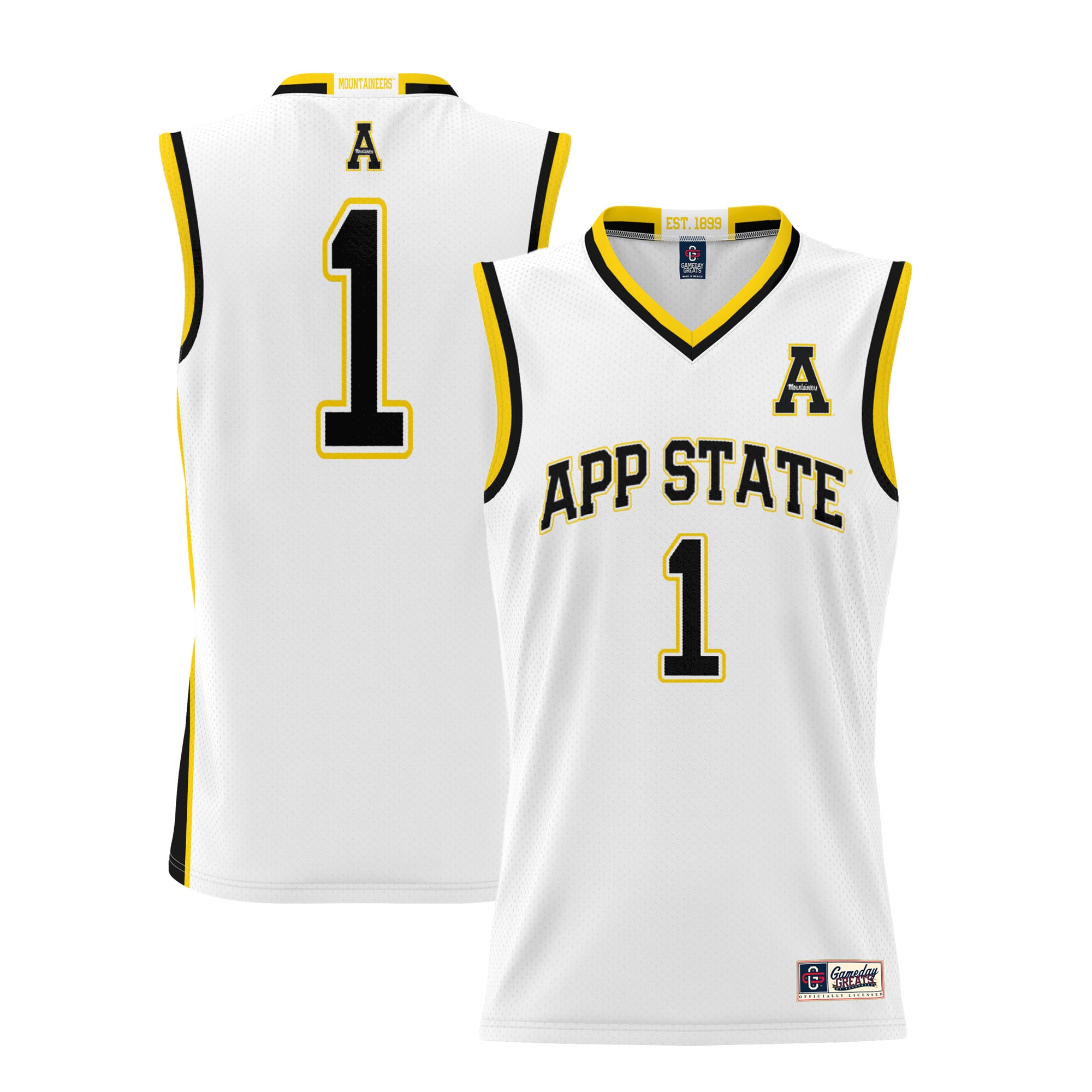 [NJP] Appalachian State Mountaineers GameDay Greats Youth Lightweight Basketball Jersey - White