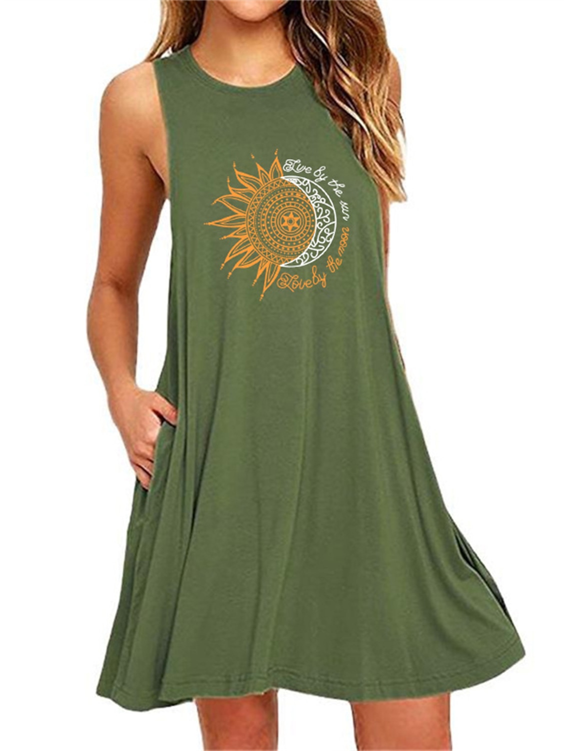 Women's Plus Size Loungewear Nightgown Nightshirt Dress Flower Basic Casual Comfort Home Daily Vacation Cotton Breathable Crew Neck Sleeveless Pocket Summer Spring Home Outfits