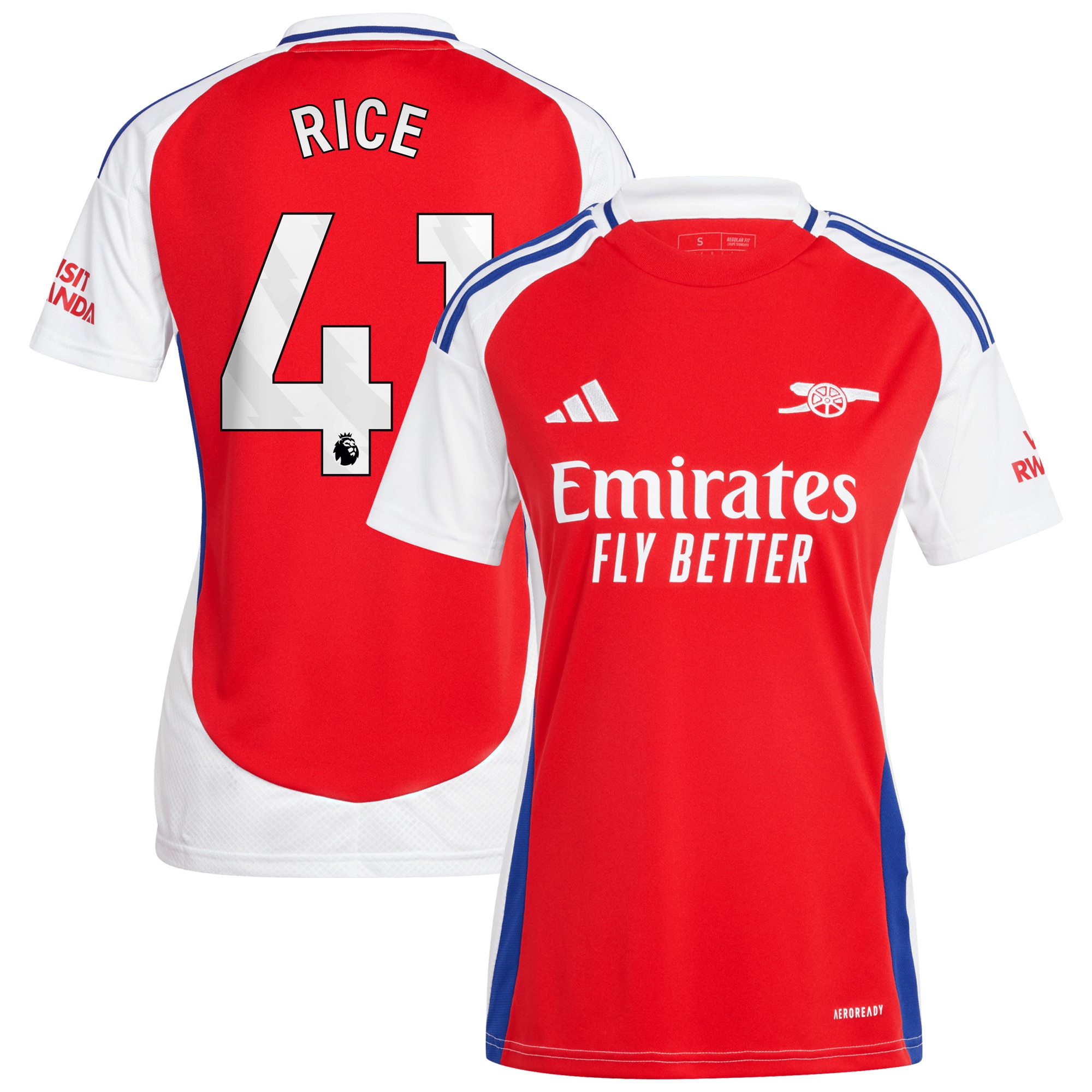 [LK] Declan Rice #41 Arsenal Women's 2024/25 Home Replica Player Jersey - Red