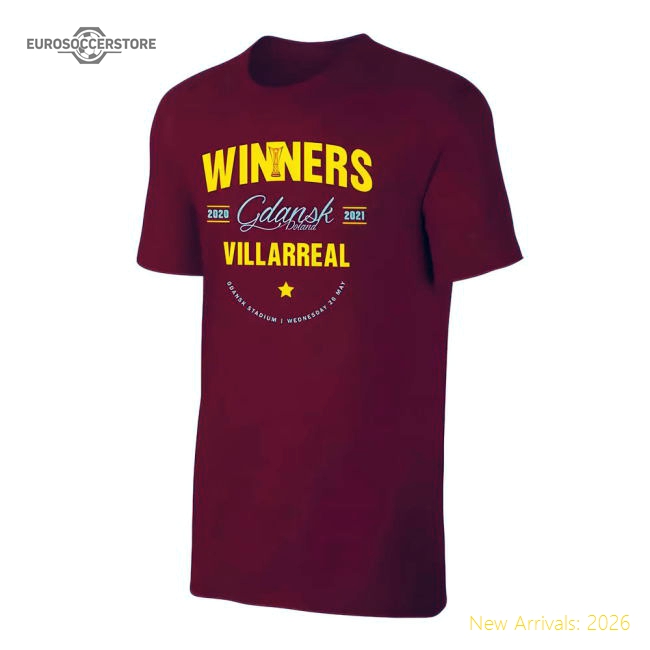 Villarreal Winners 2021 T-Shirt - Crimson Fan Edition For Men And Women