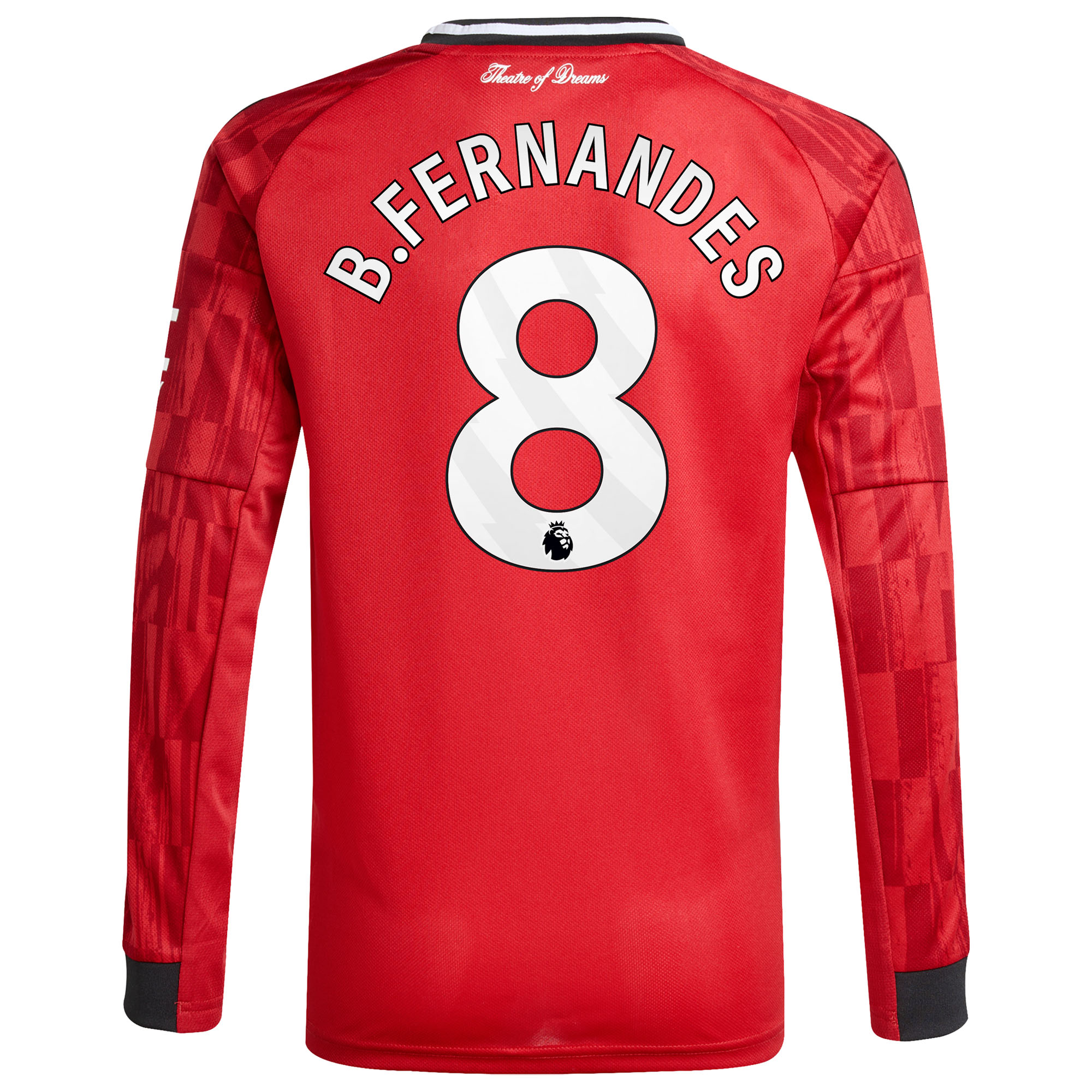 [SJH] Bruno Fernandes Manchester United Youth Home 2025/26 Replica Player Long Sleeve Jersey - Red