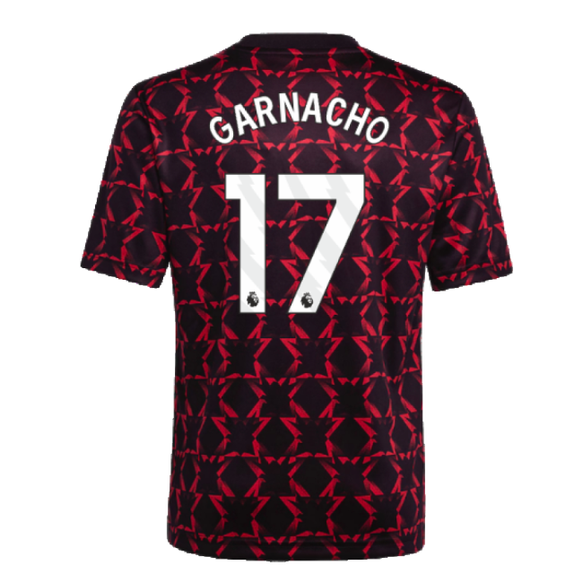 2024-2025 Man Utd Pre-Match Jersey (Black) - Kids (Garnacho 17)