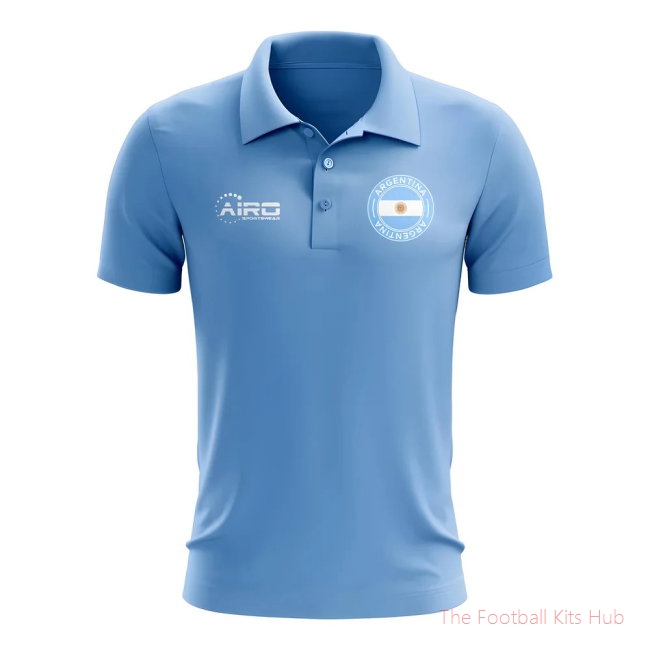 Men Argentina Football Polo Shirt (Sky)