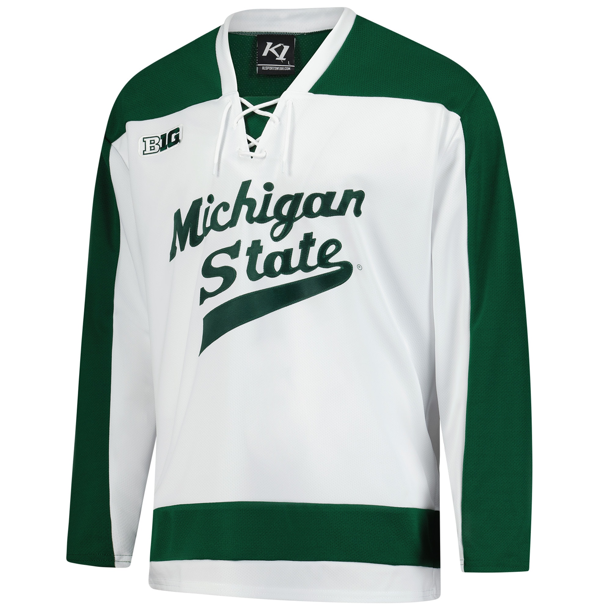 [NJP] Michigan State Spartans Home Replica Hockey Jersey - White