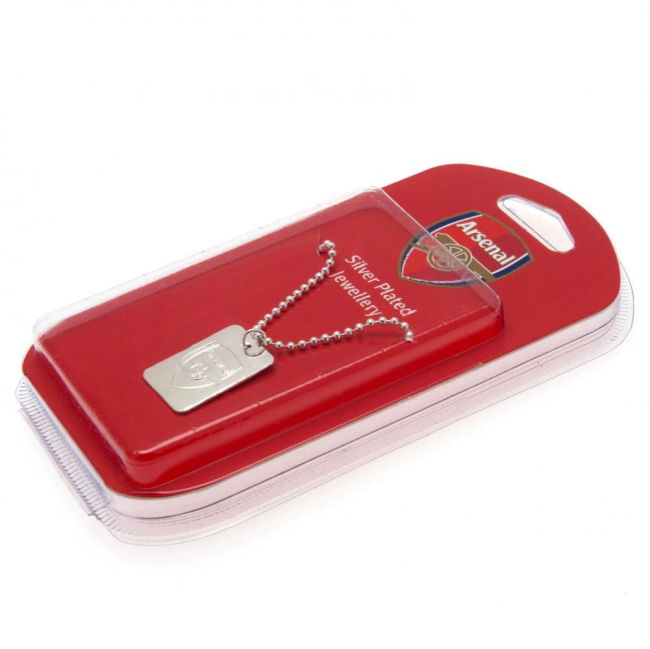 Arsenal FC Silver Plated Dog Tag & Chain - premium