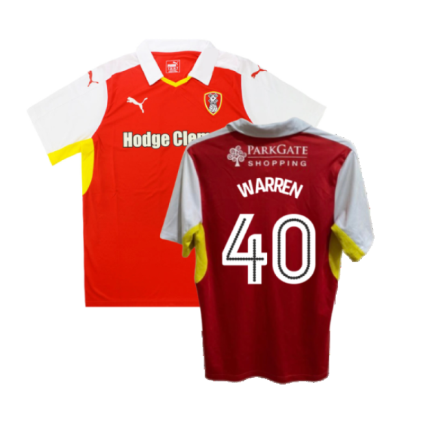 Rotherham 2016-17 Home Shirt ((good) Xl) (warren 40) - Authentic Design
