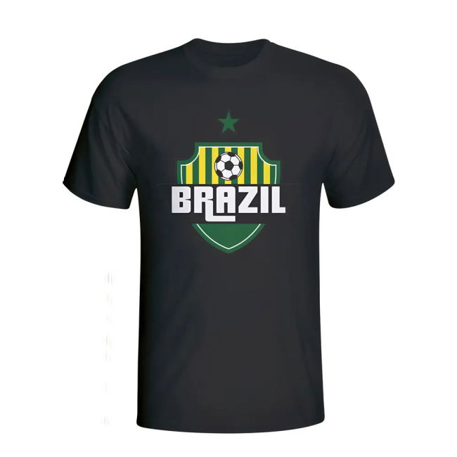 Official Brazil Country Logo T-Shirt (Black) - Kids Professional