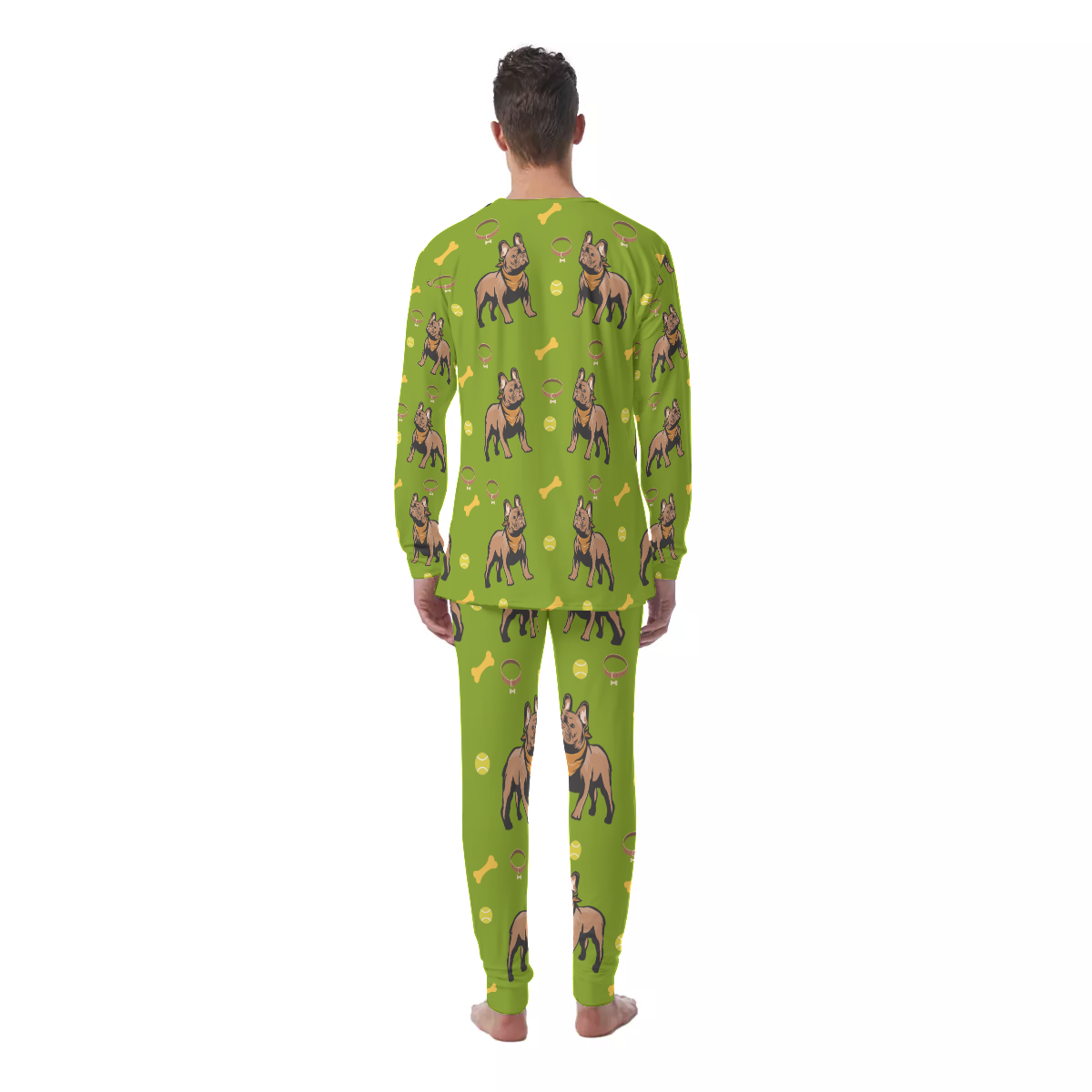 Frenchie-Fan Minimal-Aesthetic Henry - Men's Pajamas for Home Use