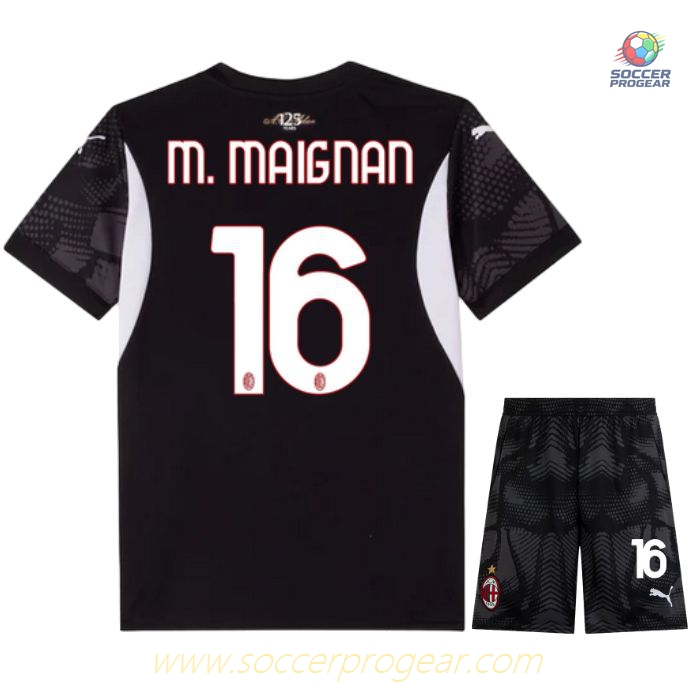 AC Milan Kids Editionren's Home Football Soccer Jersey Soccer Jersey 2024-2025 Season M. Maignan