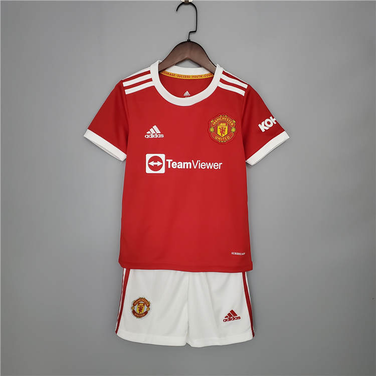 Kids Manchester United 21-22 Ronaldo 7 Home Red Soccer Jersey