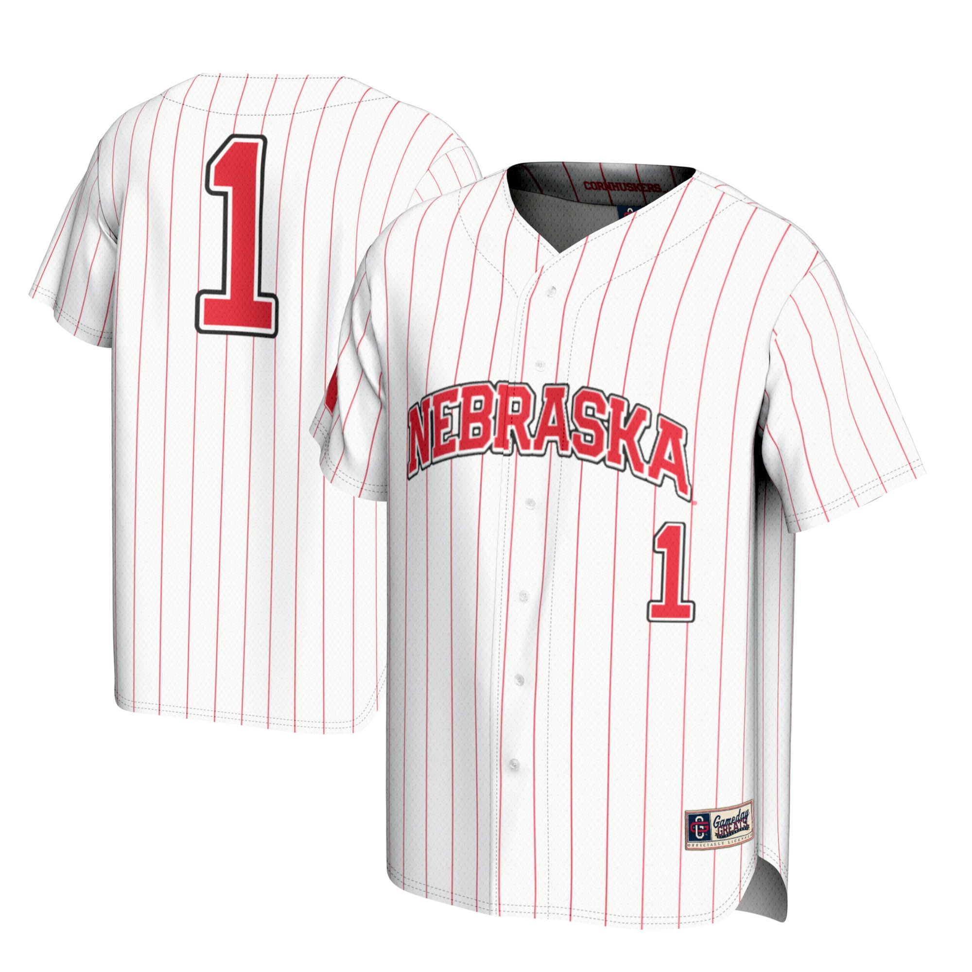 #1 Nebraska Huskers GameDay Greats Youth Lightweight Baseball Jersey - White