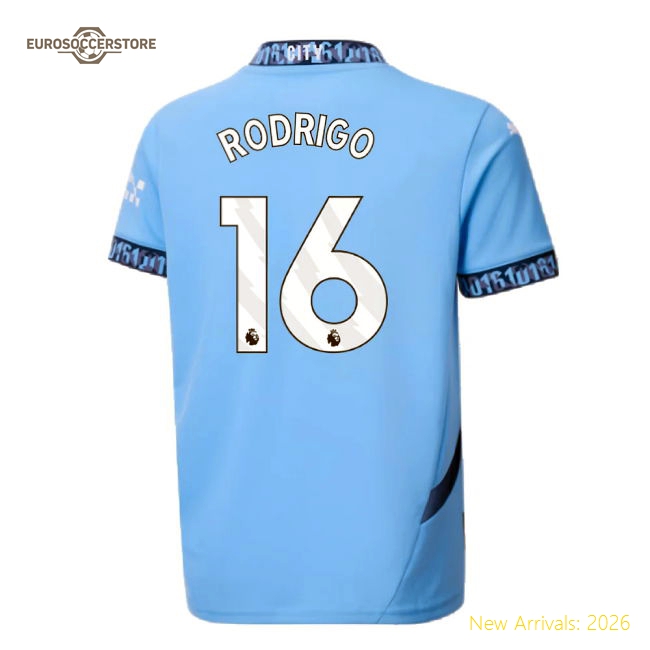 Non-toxic Kids Man City Rodrigo Jersey 2024-2025 Moisture-wicking