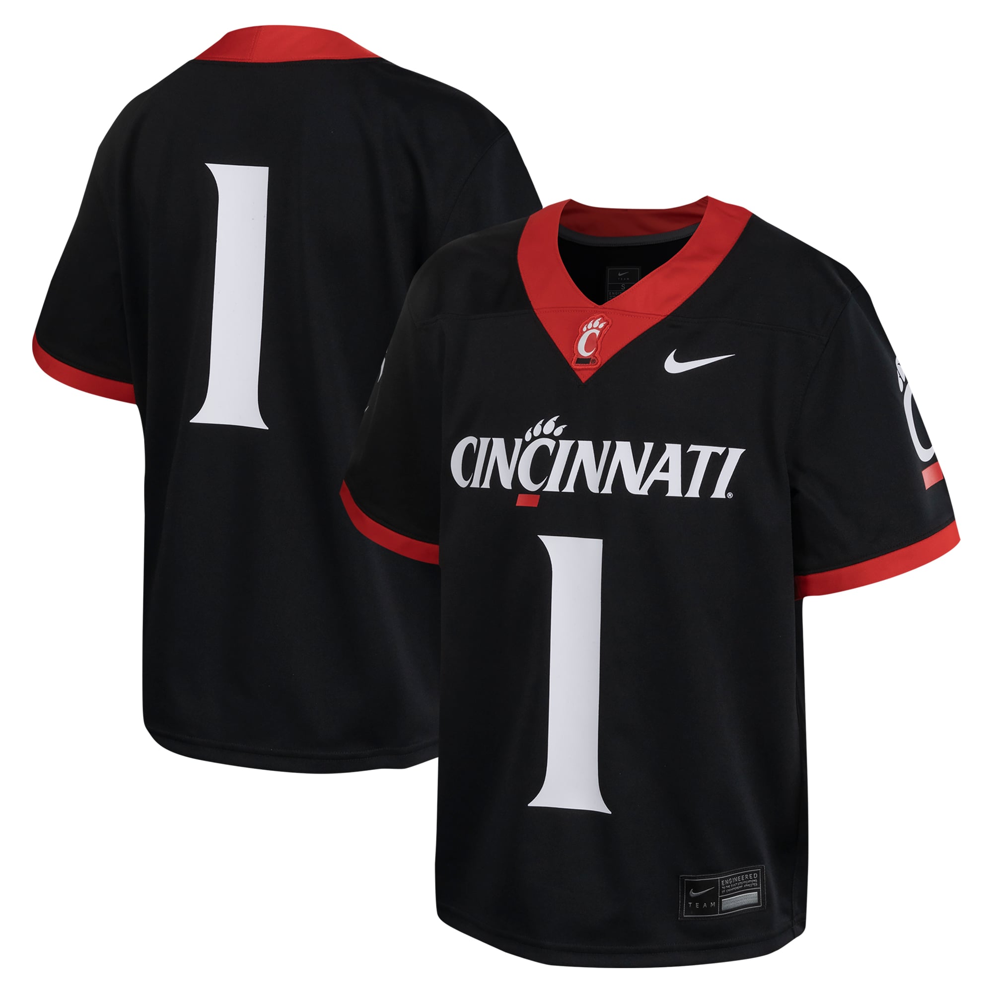 Youth #1 Black Cincinnati Bearcats Football Jersey