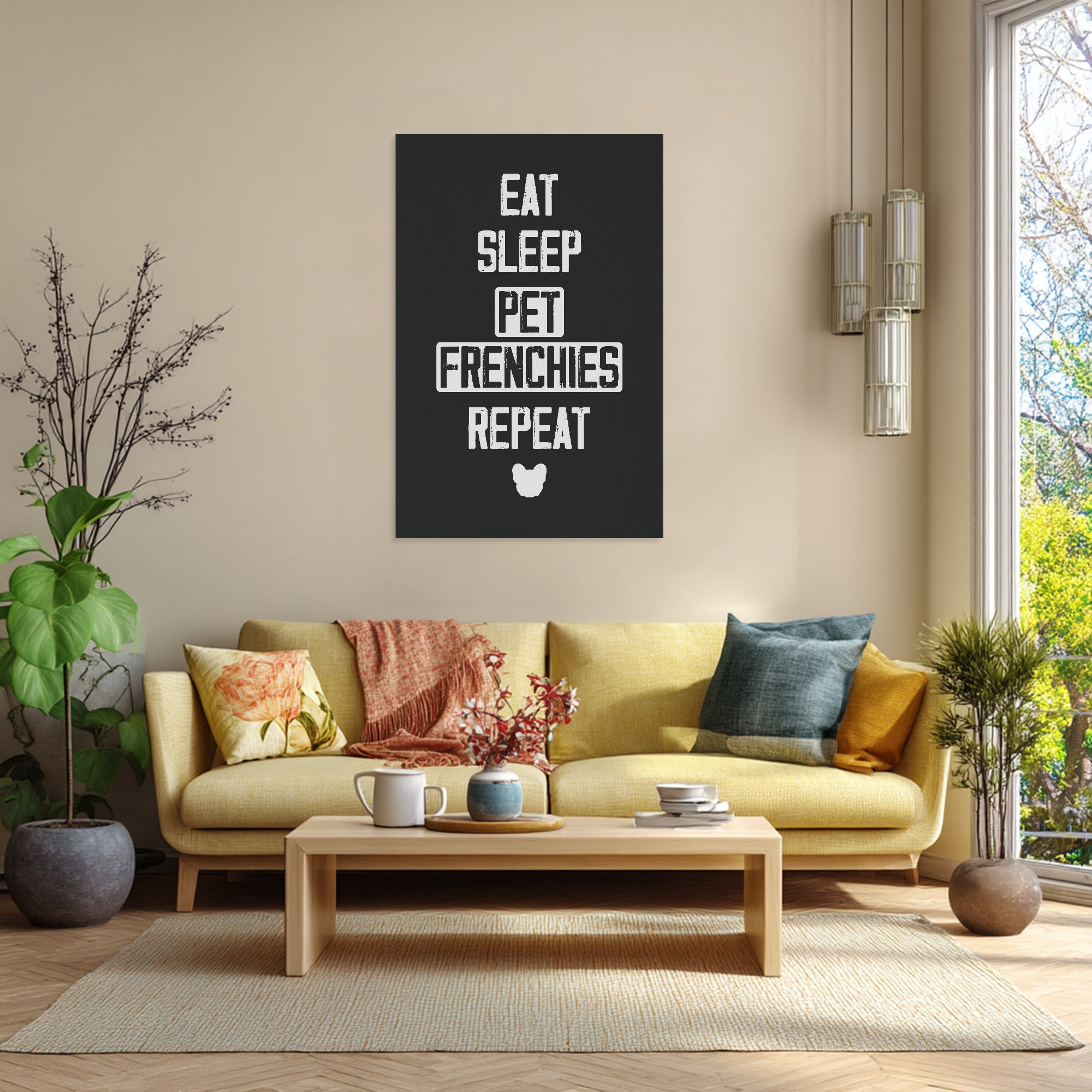 French Bulldog Pet Frenchies Vertical Canvas Painting Frenchie Pet Item