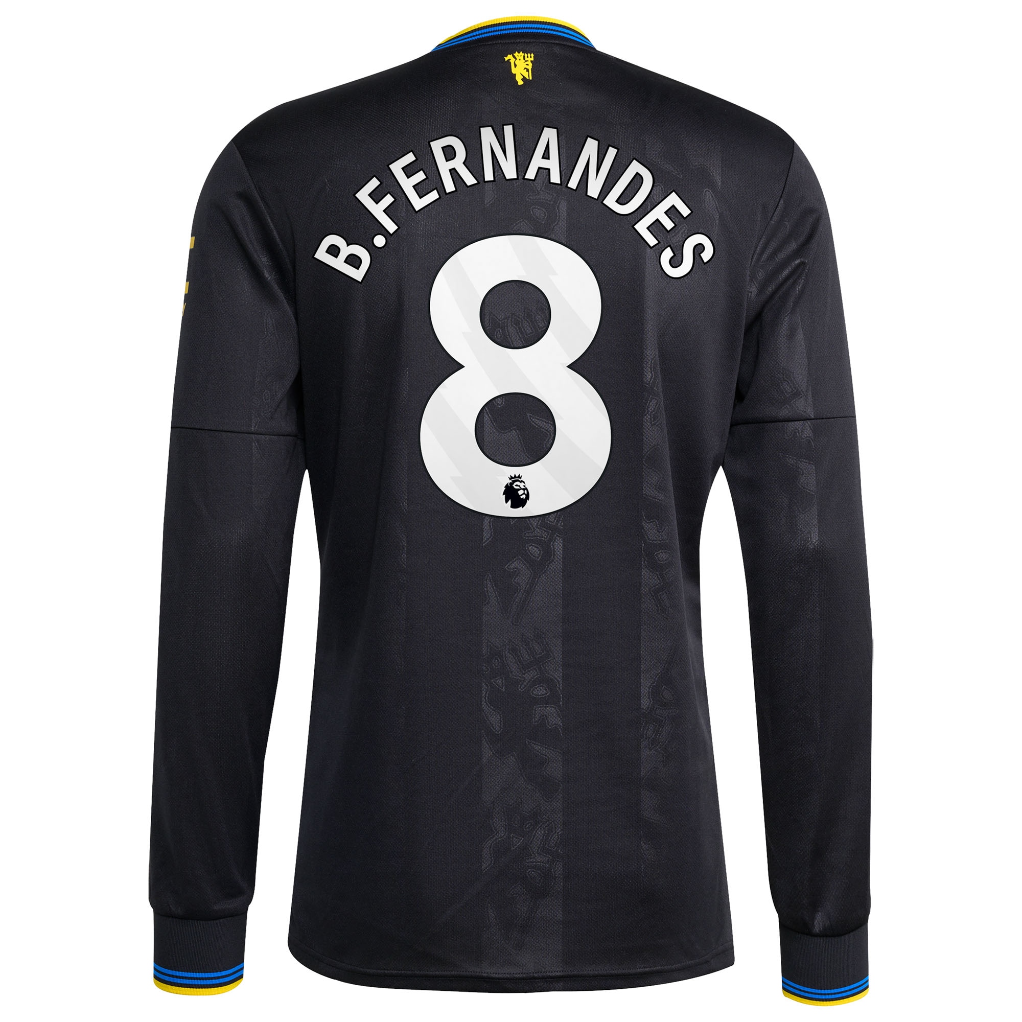 [SJH] Bruno Fernandes Manchester United 2025/26 Third Replica Long Sleeve Player Jersey - Black