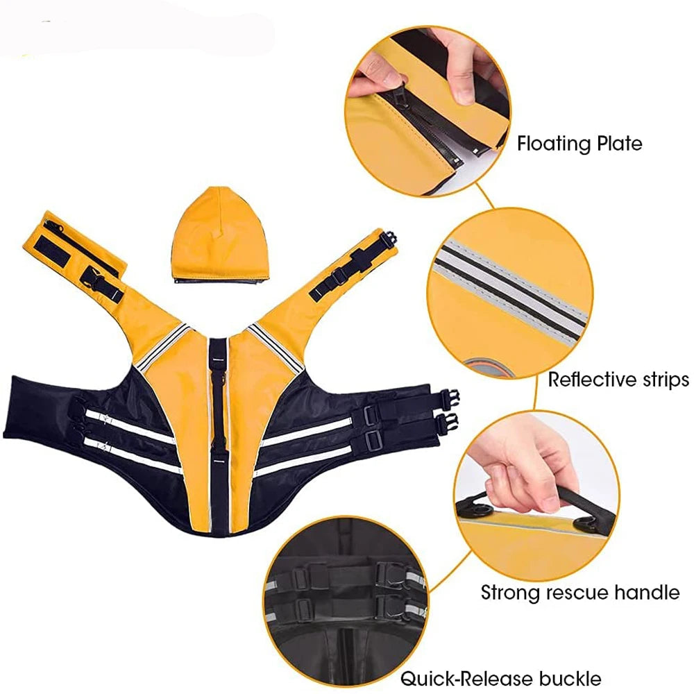 French Bulldog Float Vest – Removable Neck Support Life Jacket with Handle