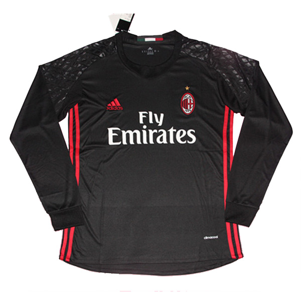 AC Milan LS Black Goalkeeper 201617 Soccer Jersey Shirt - Official