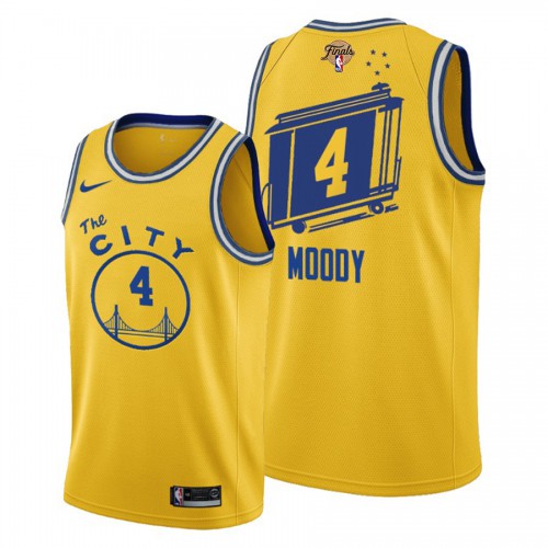 Warriors #4 Moses Moody High-Quality 2022 Finals NBA Jersey - Gold