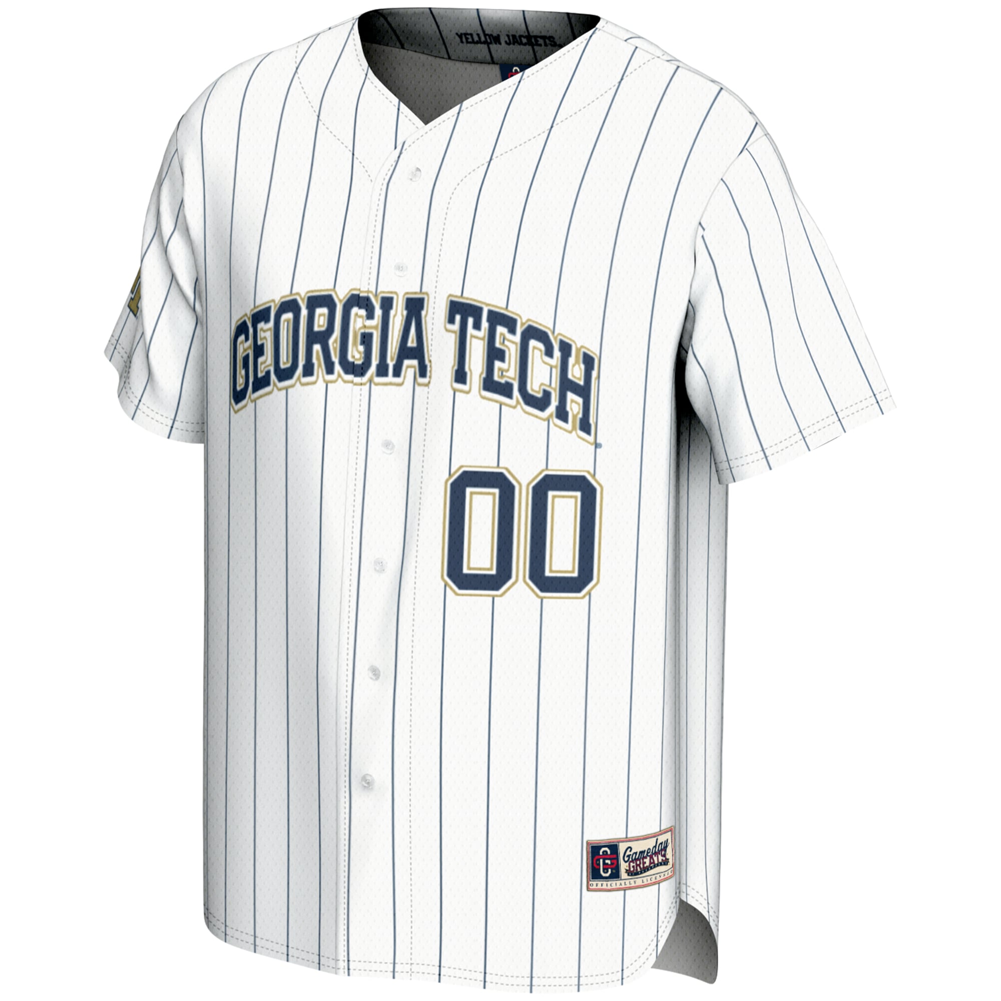 [DDG] Georgia Tech Yellow Jackets GameDay Greats NIL Pick-A-Player Lightweight Baseball Jersey - White