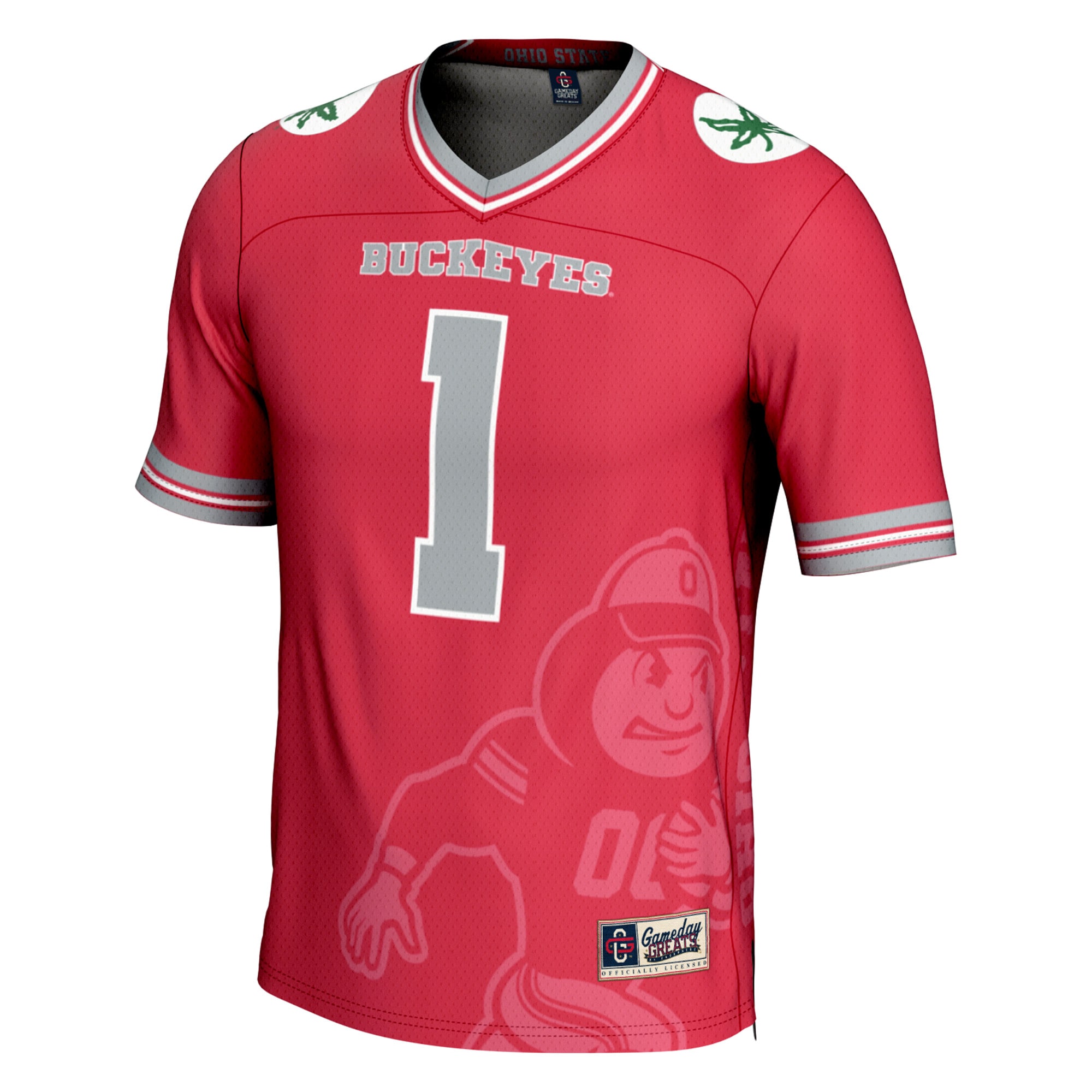 [DDG] Ohio State Buckeyes GameDay Greats Youth Icon Print Football Fashion Jersey - Scarlet