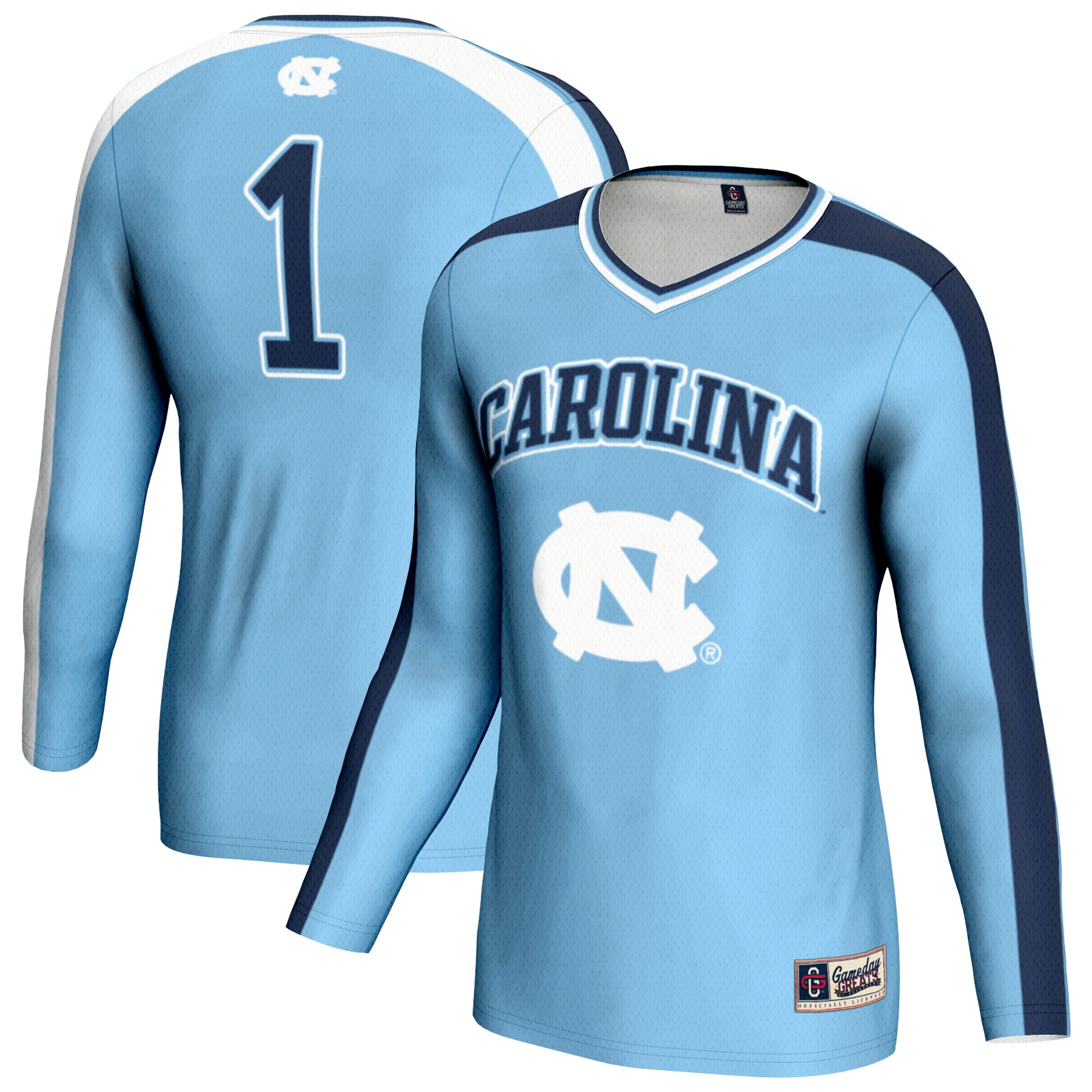 [DDG] North Carolina Tar Heels GameDay Greats Youth #1 Lightweight Volleyball Fashion Jersey - Carolina Blue