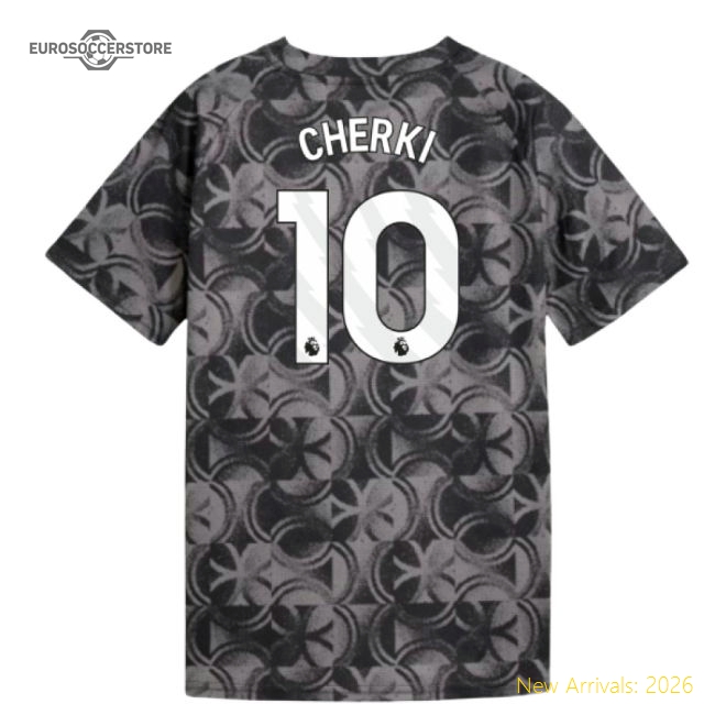 2025-2026 Man City Warm Up Jersey (Black) - Kids (Cherki 10)