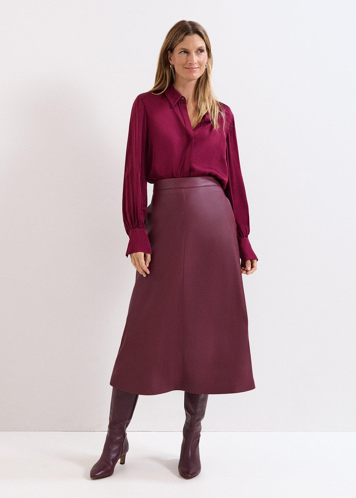 Novie Burgundy Satin Shirt