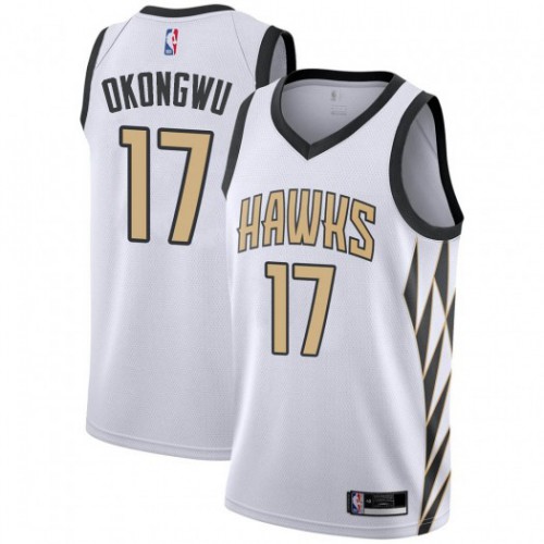 Hawks #17 Onyeka Okongwu Elite 2018 City NBA Jersey - White Swingman