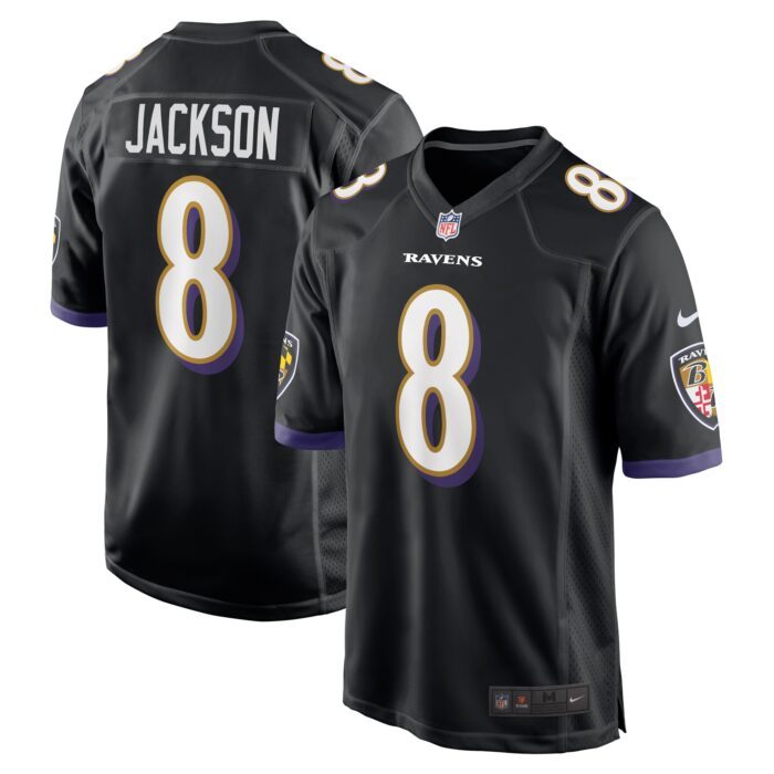 Men's Baltimore Ravens Lamar Jackson Nike Black Alternate ...