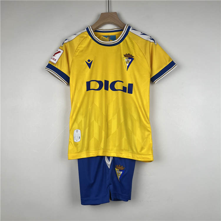 Official Kids Cádiz CF 2324 Home Football Soccer Kit ShirtShorts